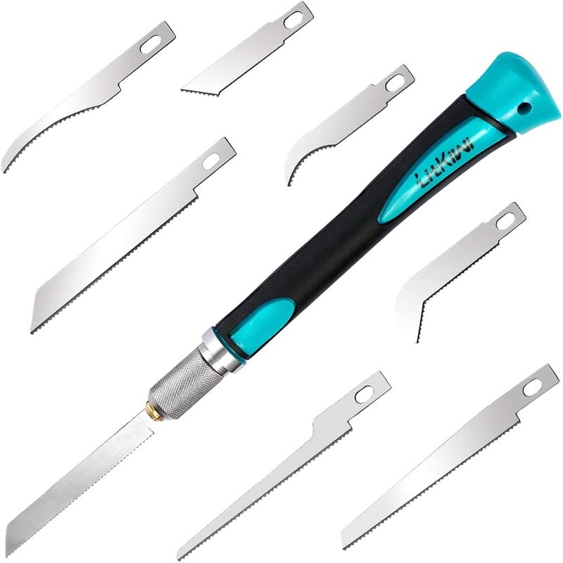 LitKiwi Prozwee Model Craft Hand Saw Kit(with 14PCS Saw Blades),Modeling Knife Hacksaw Tool,DIY Mini Razor Saw Kit for Handcrafted, DIY models and Other Fine Cutting - Image 1